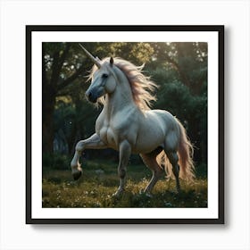 Unicorn In The Forest 9 Art Print