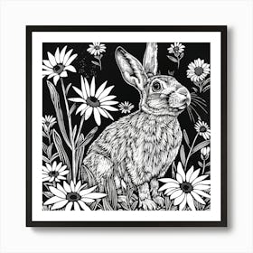 Rabbit In The Meadow Art Print