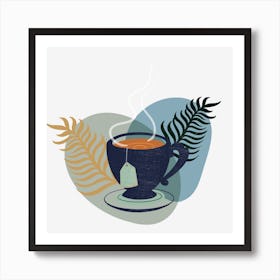 Tea Cup With Leaves 1 Art Print