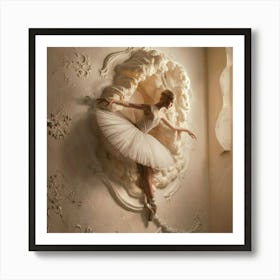 Ballerina In White Art Print