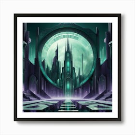 walkway to a gothic spire Art Print