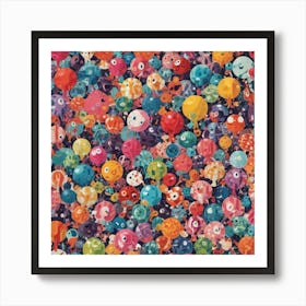 Octopus Balloons Art Print