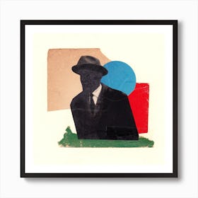 Man In Black Square Art Print