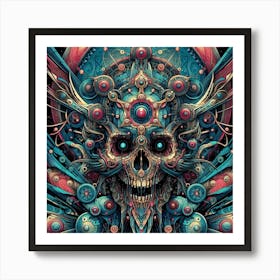 Skull Surreal Psychedelic 4k Art Print