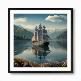 Sailing Ship In The Water Art Print