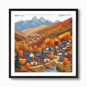 Autumn Village 2 Art Print