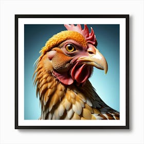 Portrait Of A Chicken 1 Art Print