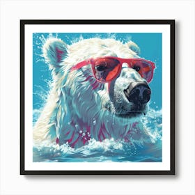 Polar Bear In Sunglasses Art Print