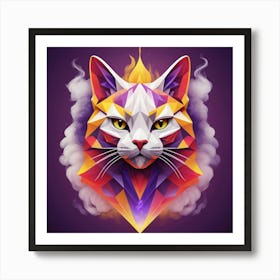 Polygonal Cat 1 Art Print