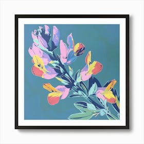 Aconitum 2 Square Flower Illustration Art Print