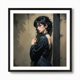 Oil Painting In A Dramatic Japanese Retro Anime Art Print