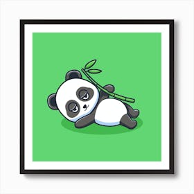 Cute Lazy Panda Art Print