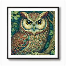 Owl In The Tree Art Print