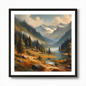 Village In The Valley Art Print