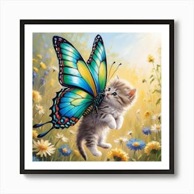 Butterfly Kitten 1 Art Print