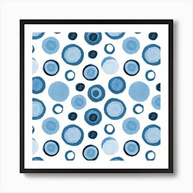 Circles Retro Turquoise Art Print