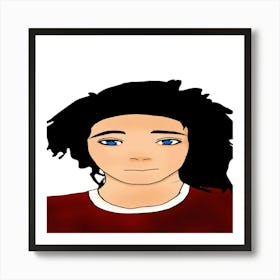 Random cartoon dreadlock guy Art Print