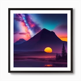 Sunset In The Mountains Art Print