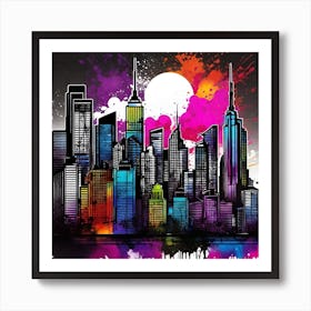 New York City Skyline 35 Art Print