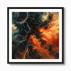 Demonic Fire Storm Art Print