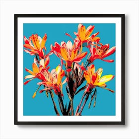 Andy Warhol Style Pop Art Flowers Kangaroo Paw 4 Square Art Print