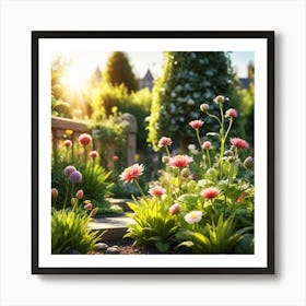 Garden At Sunset Art Print