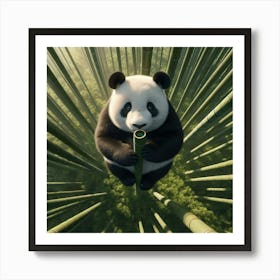 Panda Bear In Bamboo Forest 4 Art Print