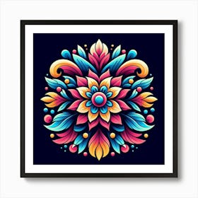 Colorful Floral Pattern 1 Art Print