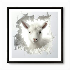Goat Through A Hole Art Print