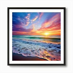 The Shore Is A Maelstrom Of Motion As The White Capped Waves Pirouette And Leap Their Energy Art Print