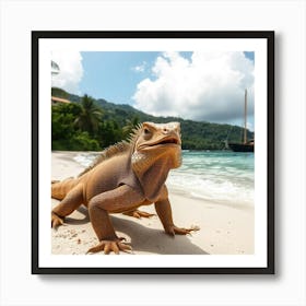 Majestic Reptile on the Shore Art Print