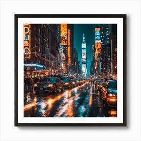 New York City At Night Art Print