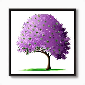 Purple Tree Clipart Art Print