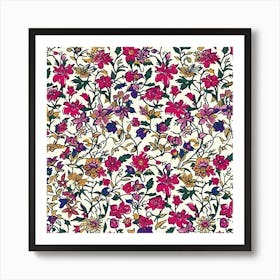 Bloom Burst London Fabrics Floral Pattern 4 Art Print