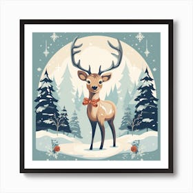 Deer In The Forest 12 Art Print