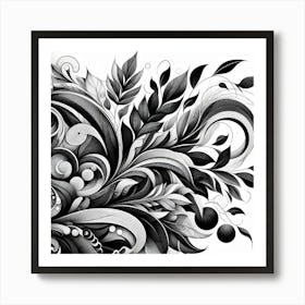 Black and White Abstract Art 389 Art Print