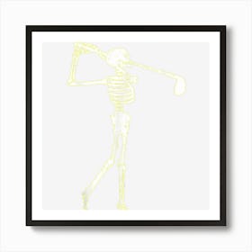 Golf Skeleton Halloween Golfing Funny Golfing Sports Golfer Art Print