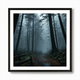 Foggy Forest Art Print