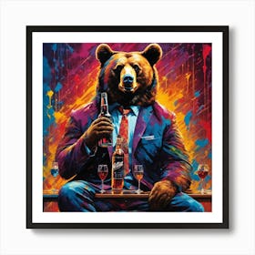 Bear In A Suit 1 Art Print