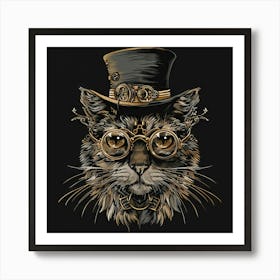 Steampunk Cat 1 Art Print