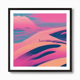 Minimalism Masterpiece, Trace In The Waves To Infinity + Fine Layered Texture + Complementary Cmyk C (49) Art Print