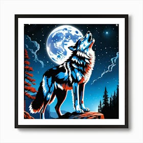 Howling Wolf Art Print