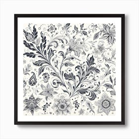 Floral Doodles Art Print