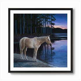 Horse By The Water 6 Art Print