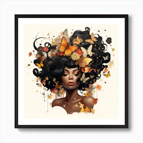 Maraclemente Abstract Black Woman Cartoonish With Colorful Hair 58ff9a78 B68a 45f0 A1c9 A8e07cf705c5 Art Print