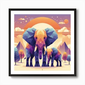 The Solar Siblings Elephants Art Print