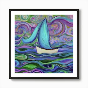 Sailboat In The Ocean 1 Art Print