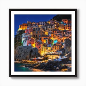 Cinque Terre At Night 3 Art Print