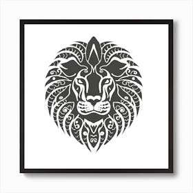 Tribal Lion Head Art Print