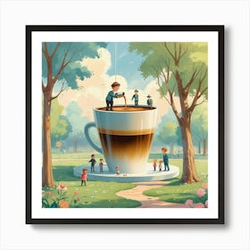 Coffee In The Park 1 Art Print